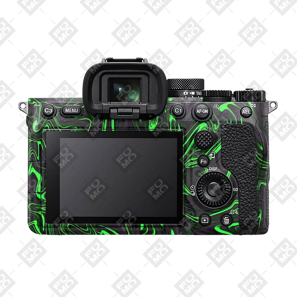 Green Liquid Pattern Sony A7MIV Camera Skins