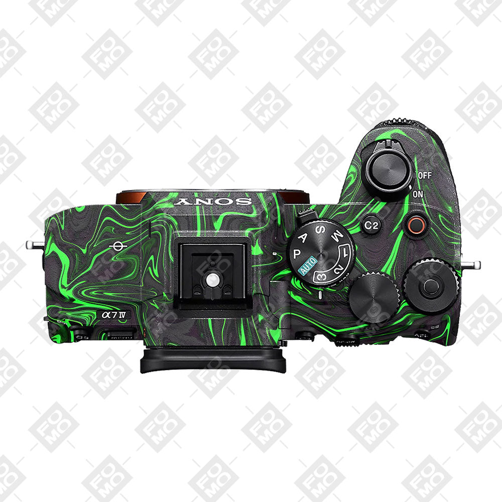 Green Liquid Pattern Sony A7MIV Camera Skins