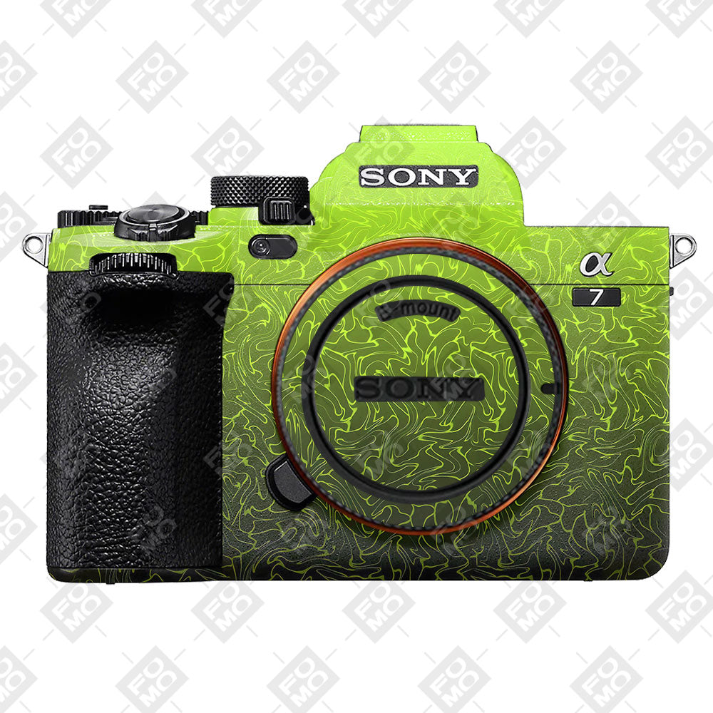 Lime Yellow to Black Gradient Sony A7MIV Camera Skins