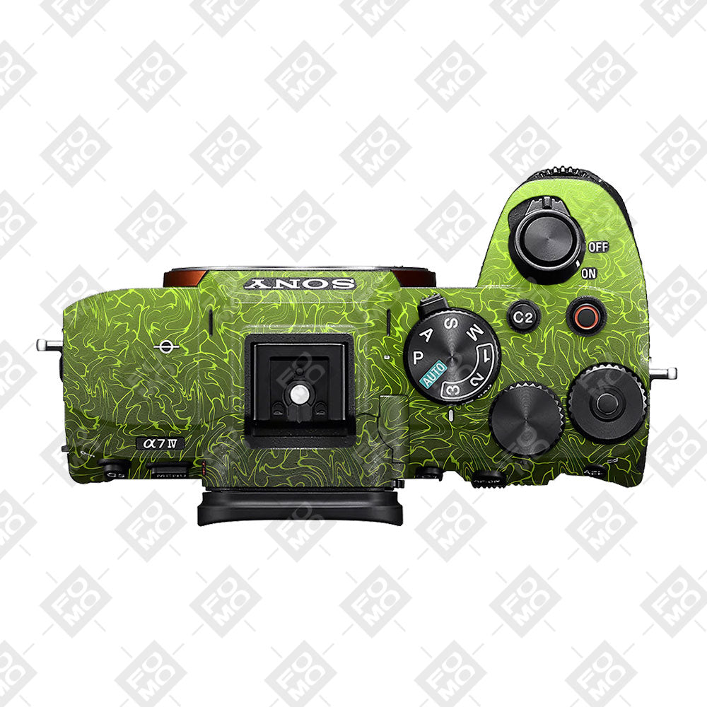 Lime Yellow to Black Gradient Sony A7MIV Camera Skins