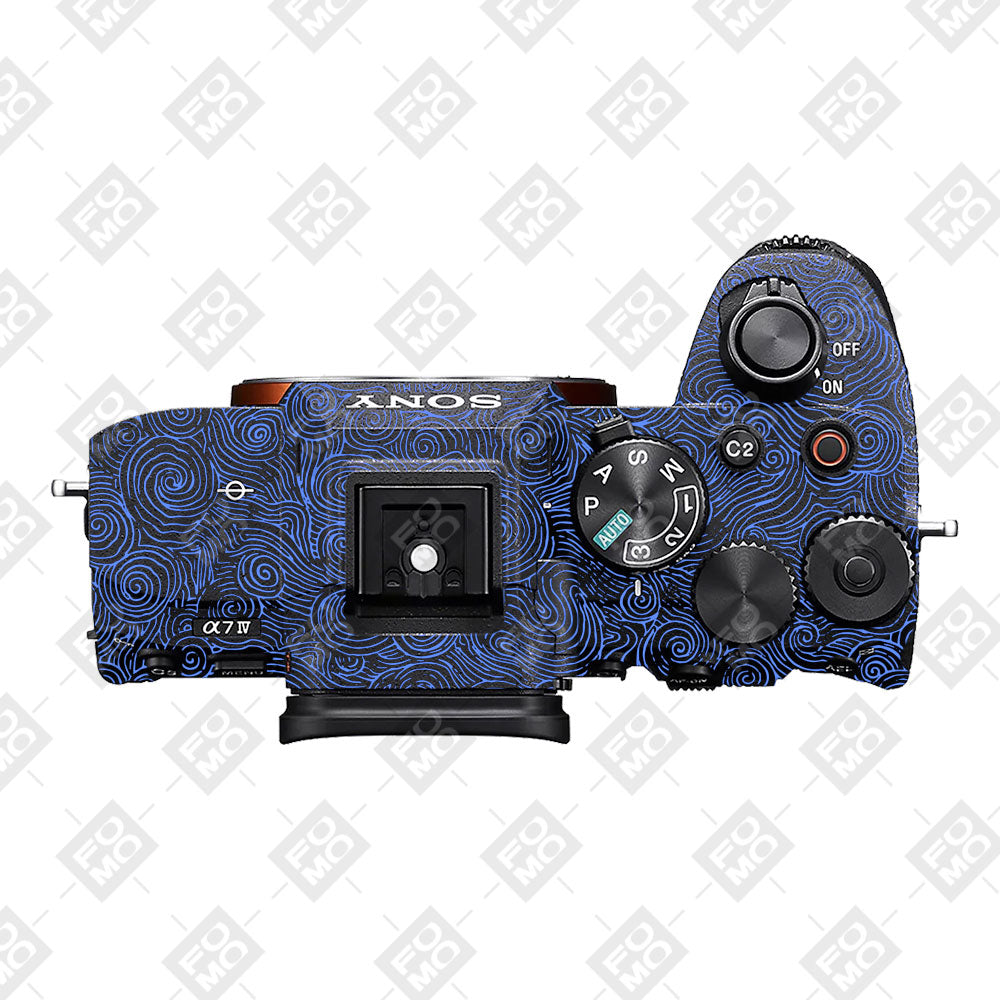 Blue Spirals Sony A7MIV Camera Skins