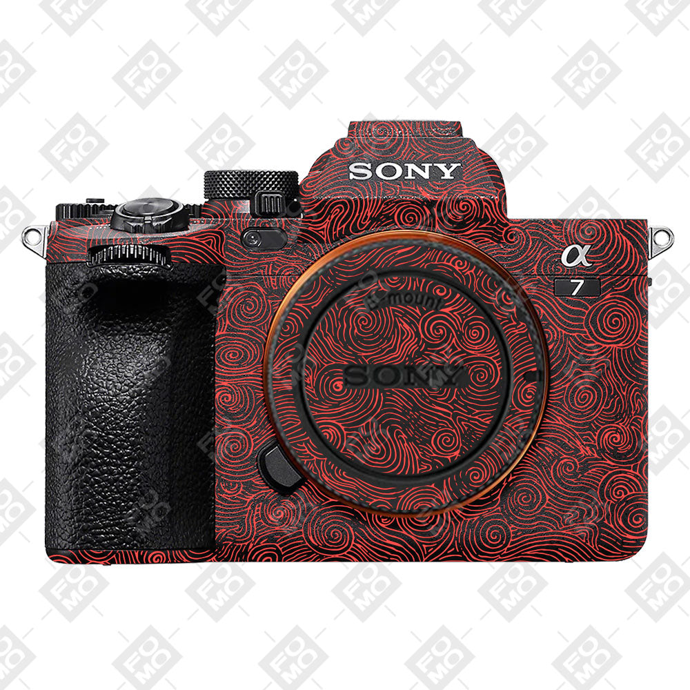 Red Spirals Sony A7MIV Camera Skins