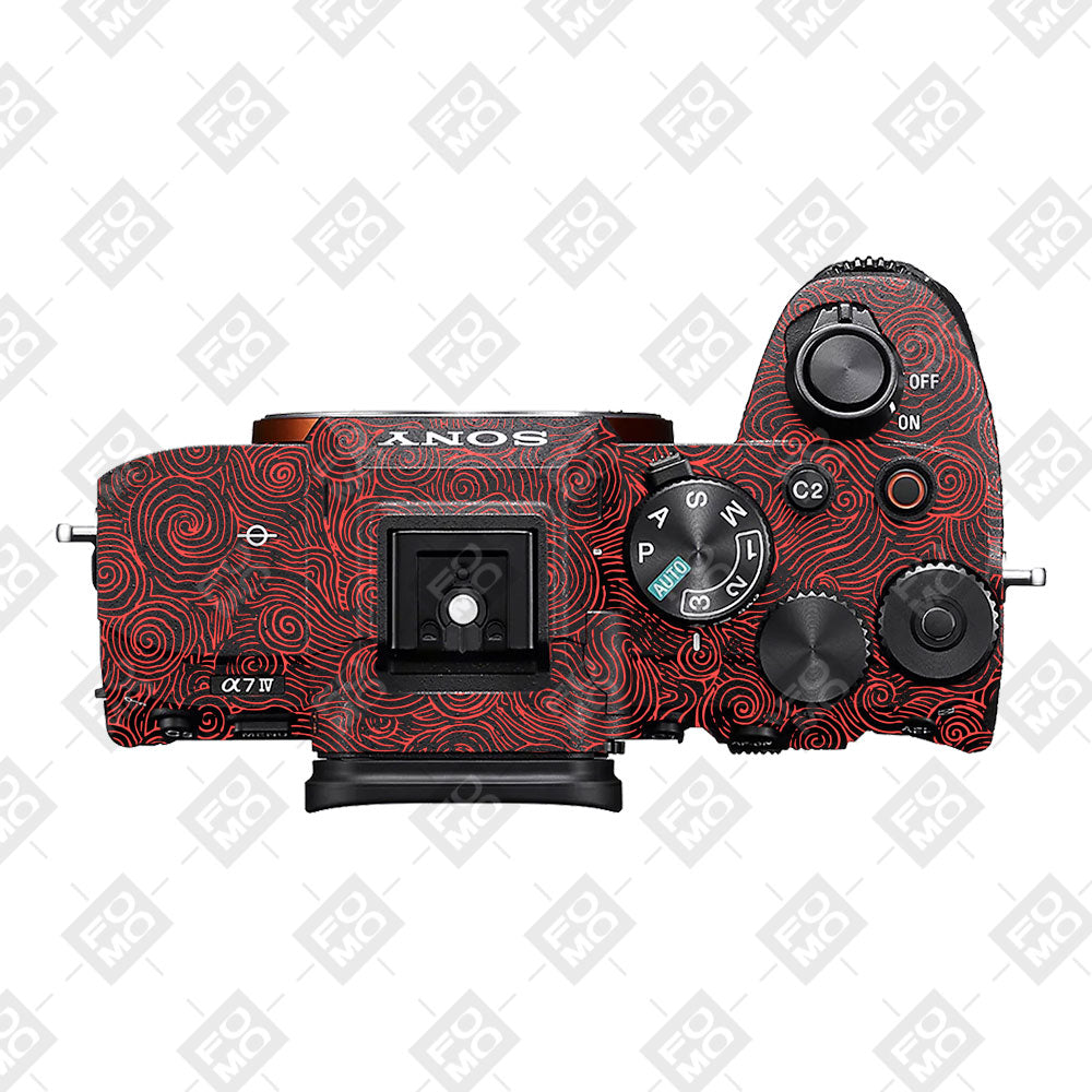 Red Spirals Sony A7MIV Camera Skins