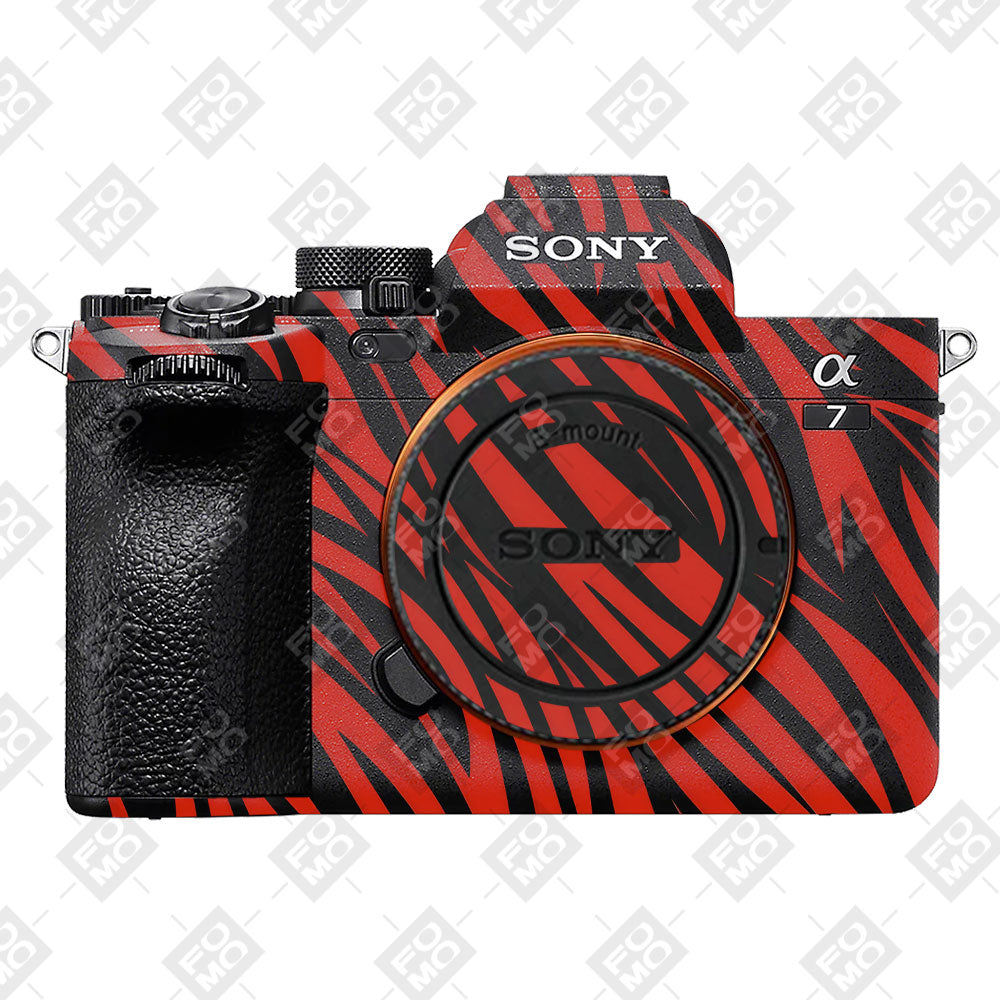 Red and Black Stripes Sony A7MIV Camera Skins