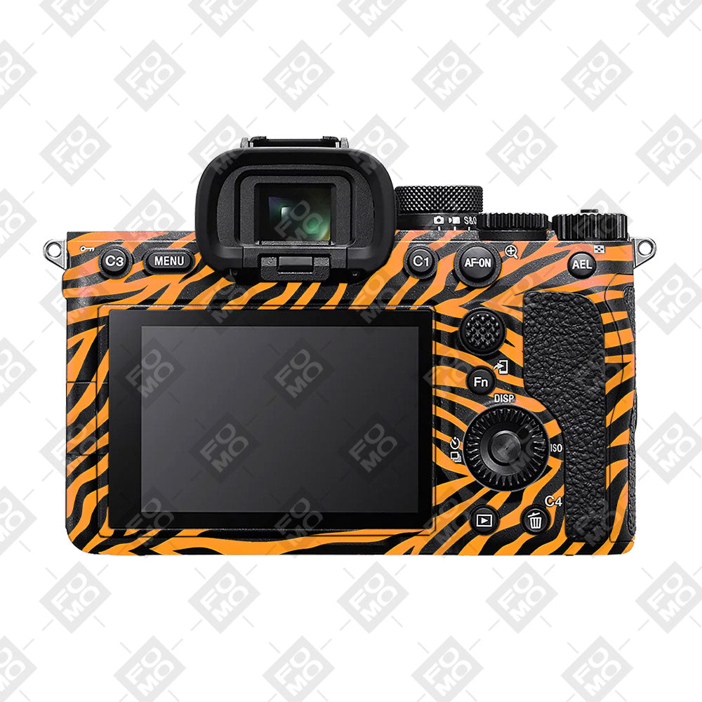 Zebra Gold Pattern Sony A7MIV Camera Skins