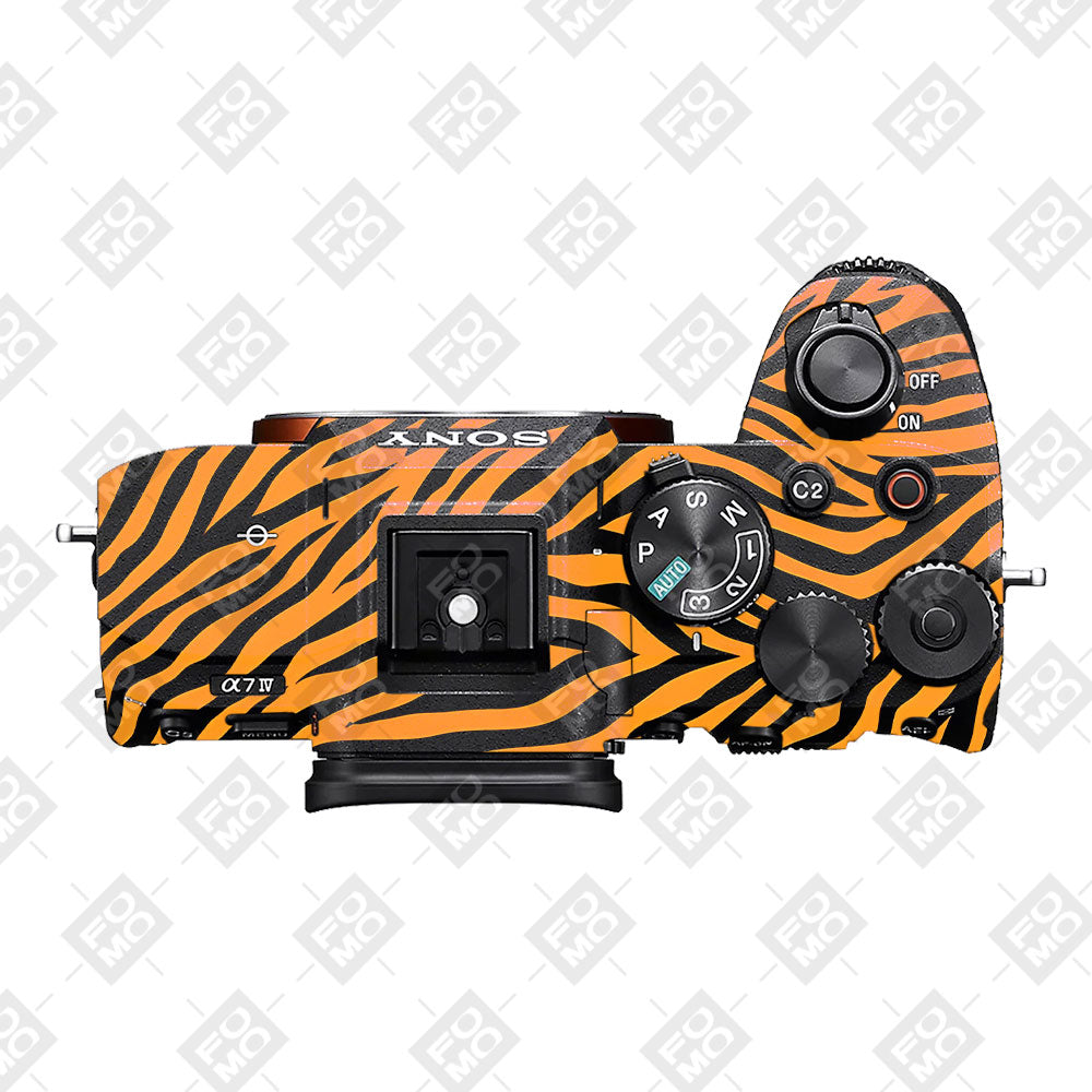 Zebra Gold Pattern Sony A7MIV Camera Skins