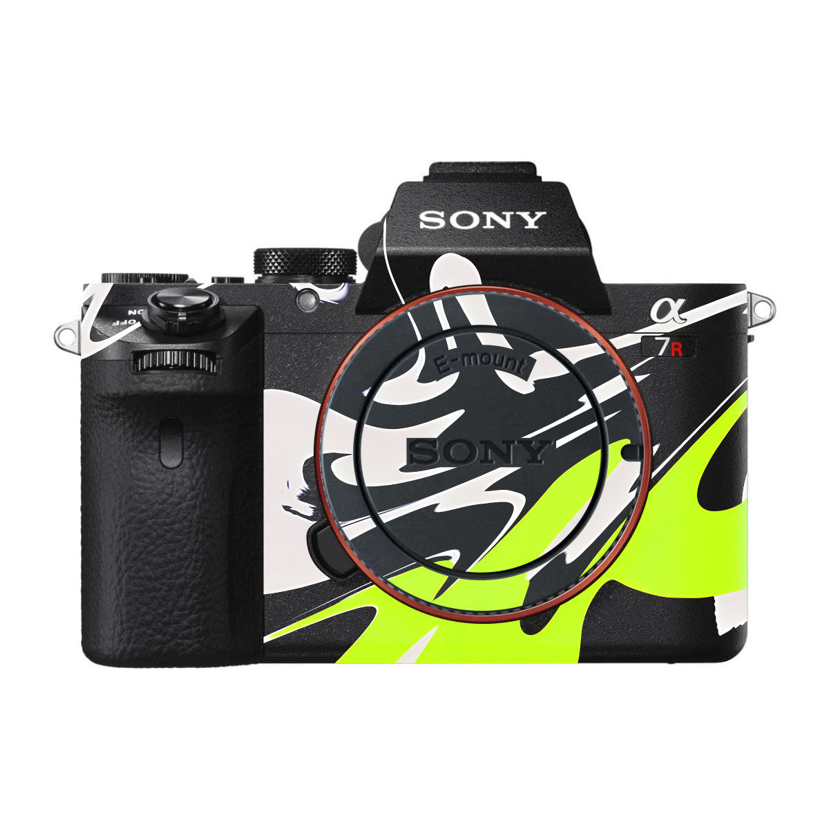 Neon Green and Black Pattern Sony A7R II Camera Skins