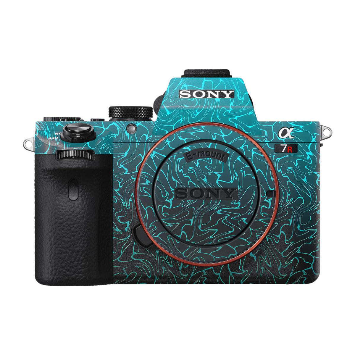 Cyan Blue to Black Gradient Sony A7R II Camera Skins