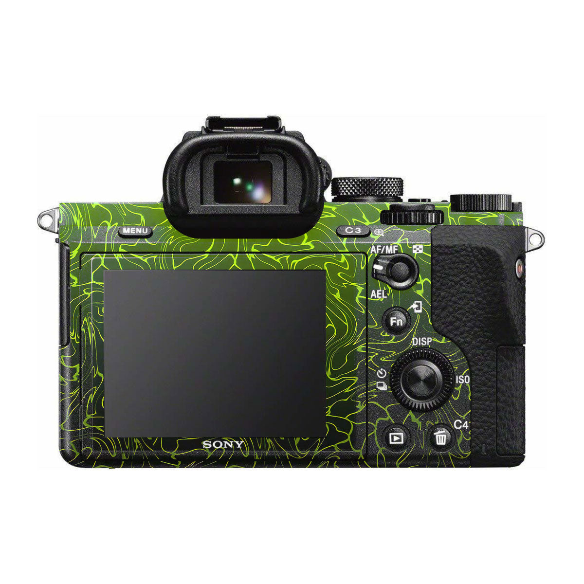 Lime Yellow to Black Gradient Sony A7R II Camera Skins