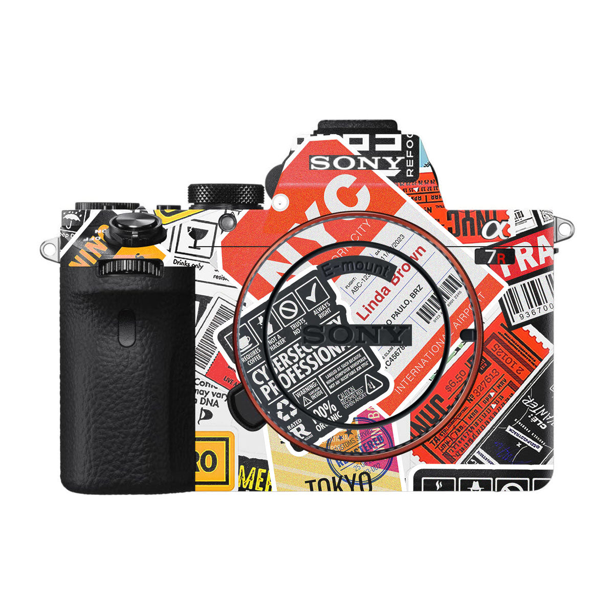 Tech Aesthetic Sticker Collage Sony A7R II Camera Skins