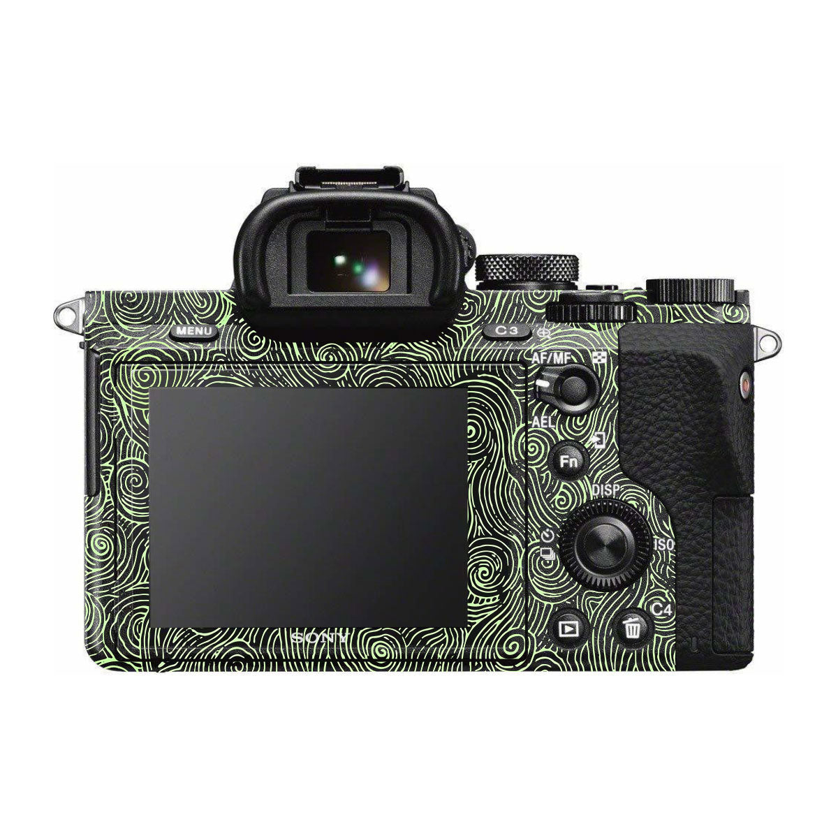 Green Spirals Sony A7R II Camera Skins