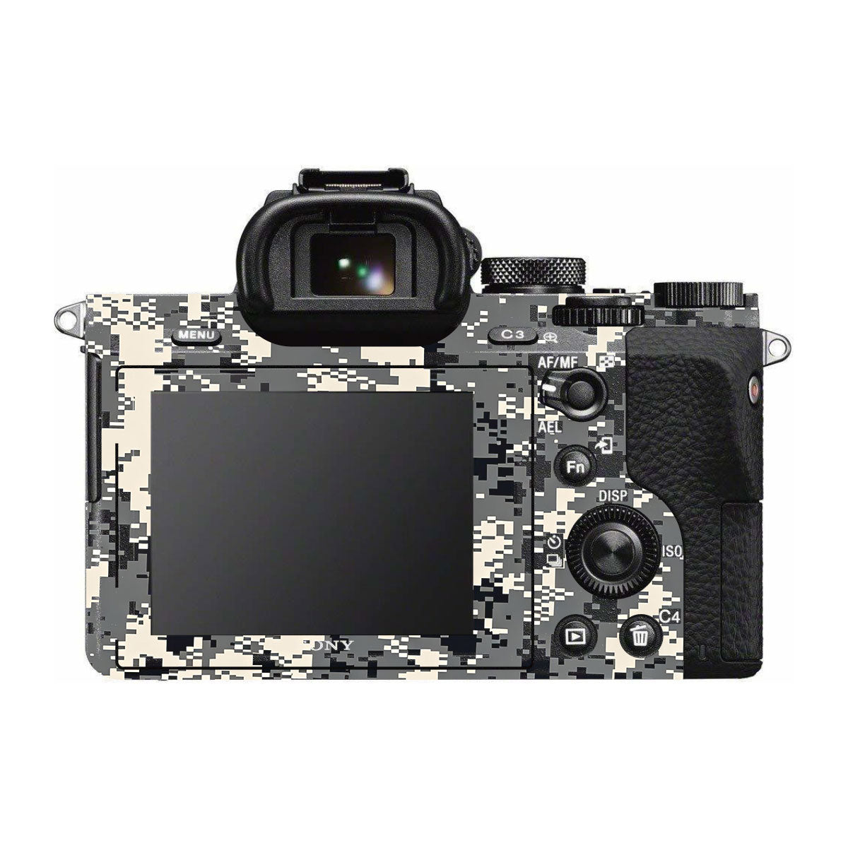 Grey Black Pixel Sony A7R II Camera Skins