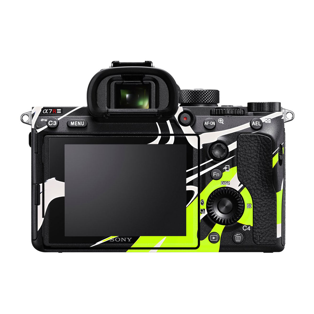 Neon Green and Black Pattern Sony A7R III Camera Skins