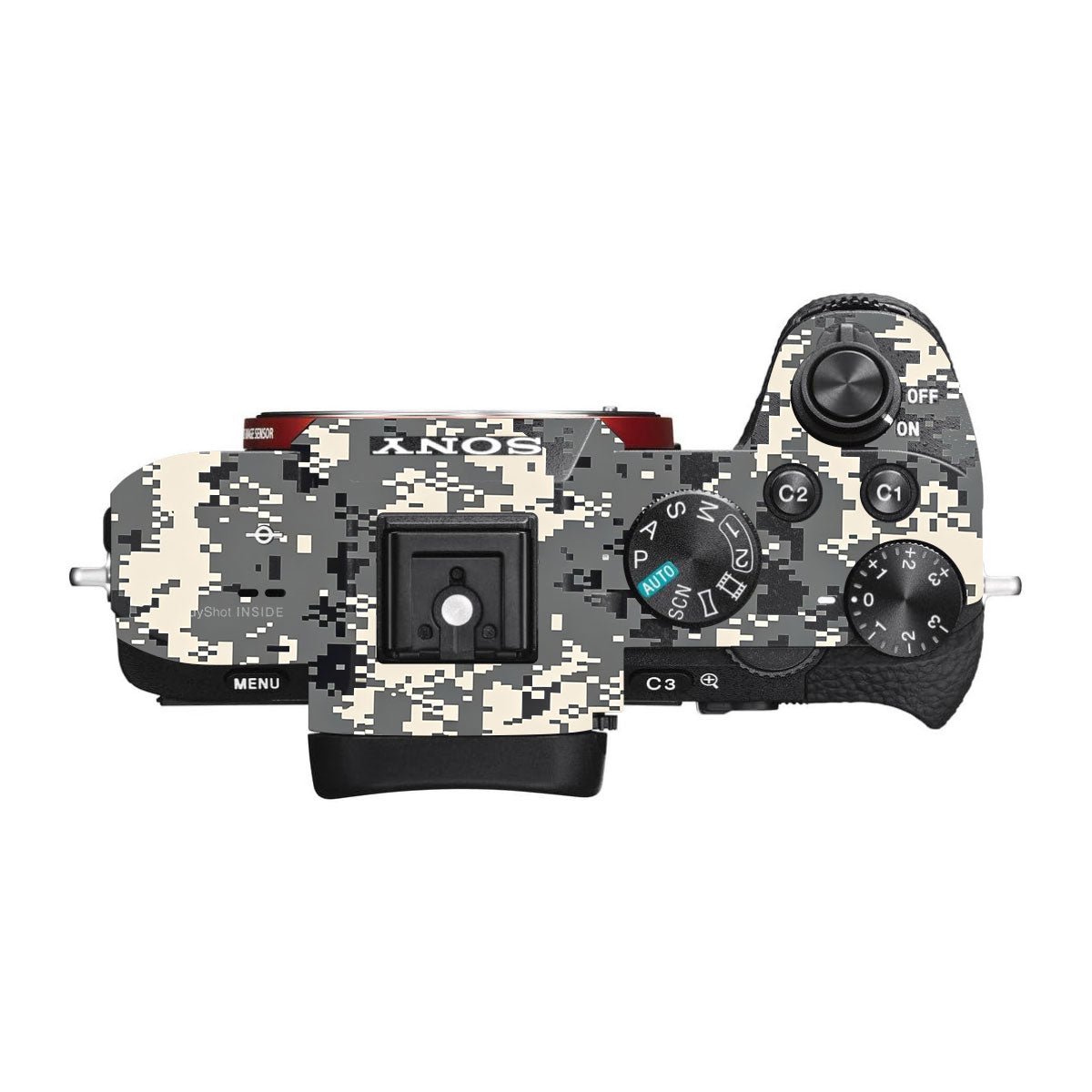 Grey Black Pixel Sony A7R III Camera Skins