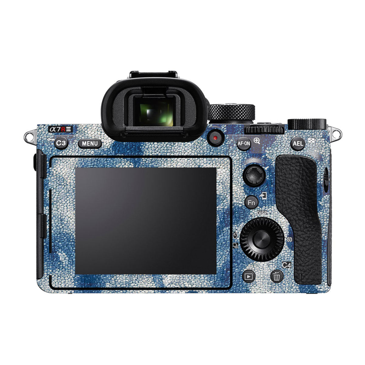 Blue Watercolor Fabric Sony A7R III Camera Skins