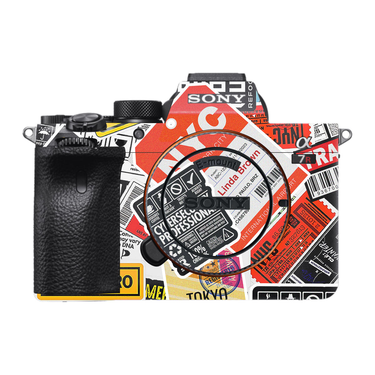 Tech Aesthetic Sticker Collage Sony A7R IV Camera Skin