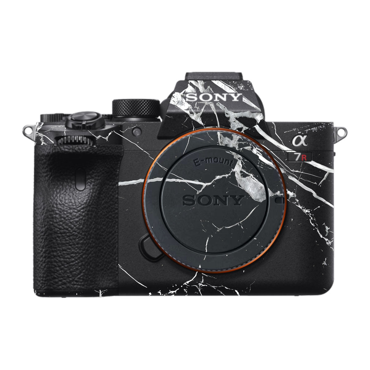 White Veins on Black Sony A7R IV Camera Skin