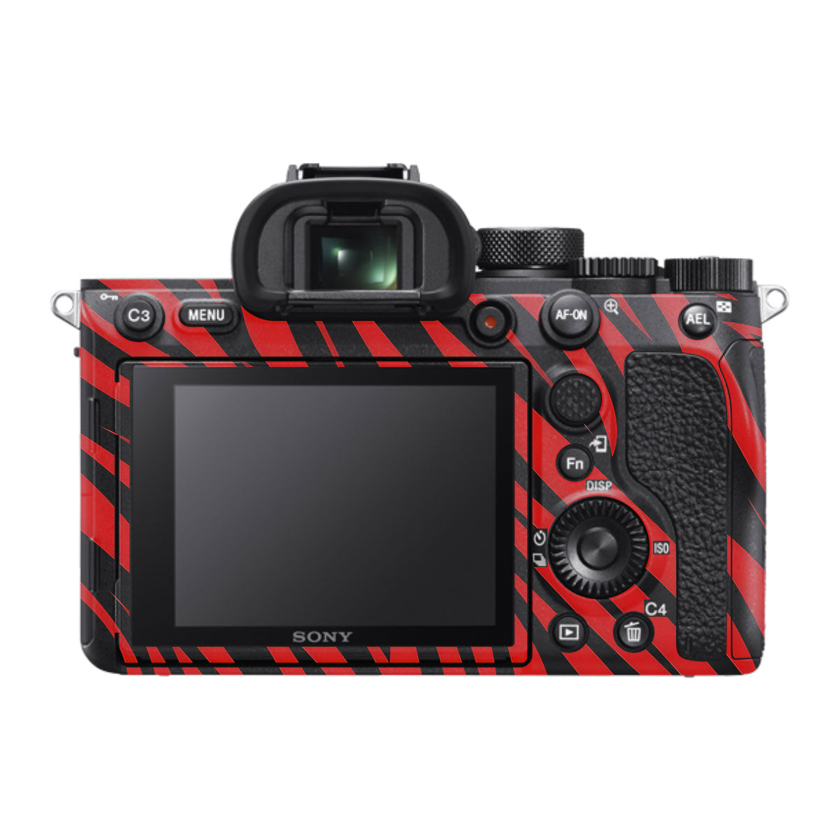 Red and Black Stripes Sony A7R IV Camera Skin