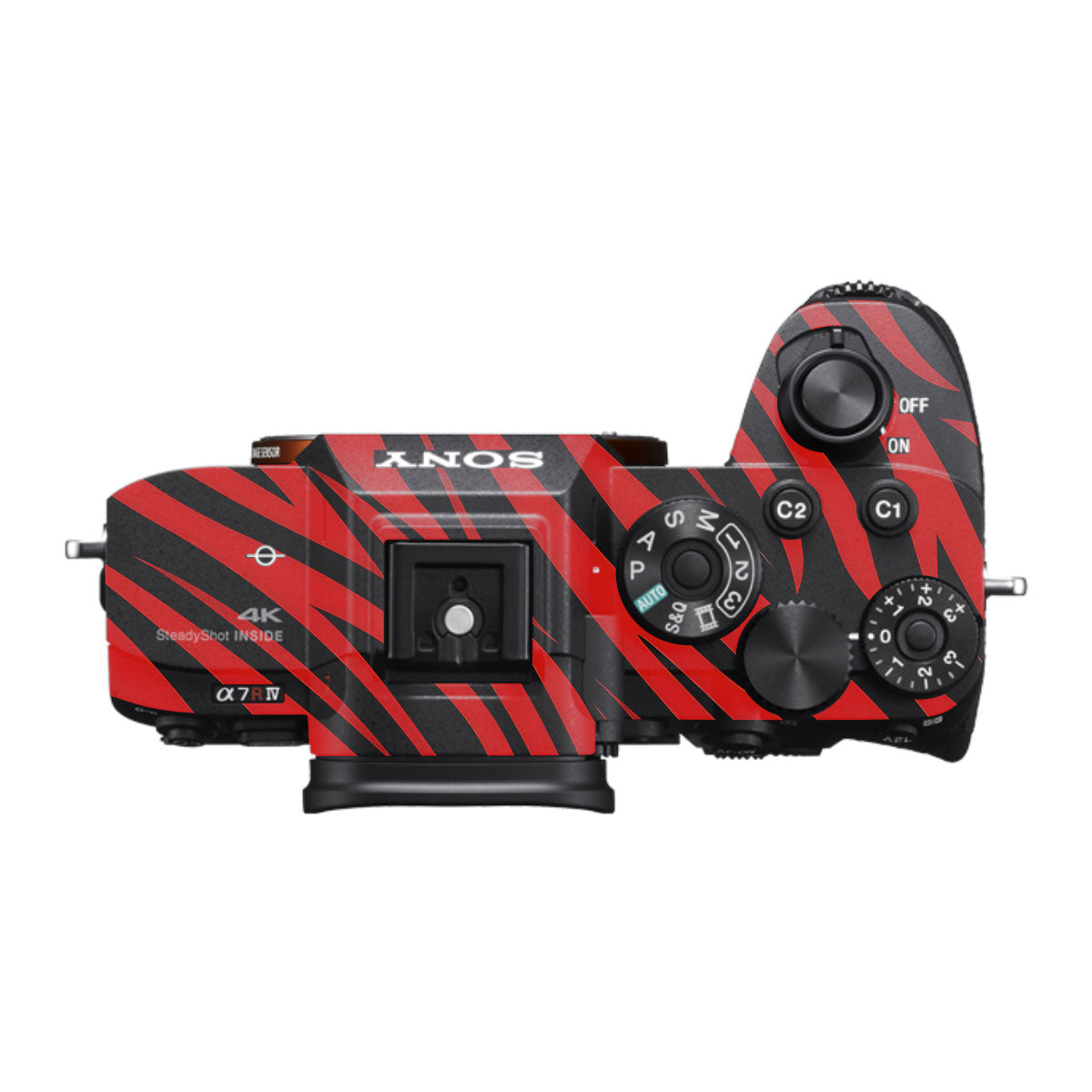 Red and Black Stripes Sony A7R IV Camera Skin