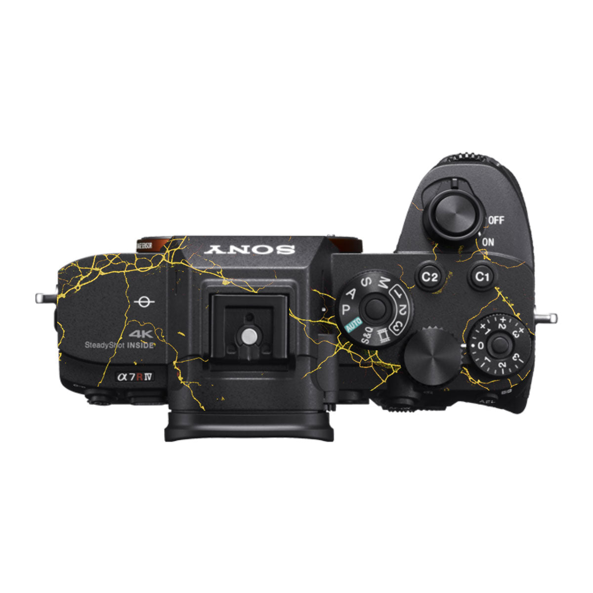 Electric Gold Veins Sony A7R IV Camera Skin
