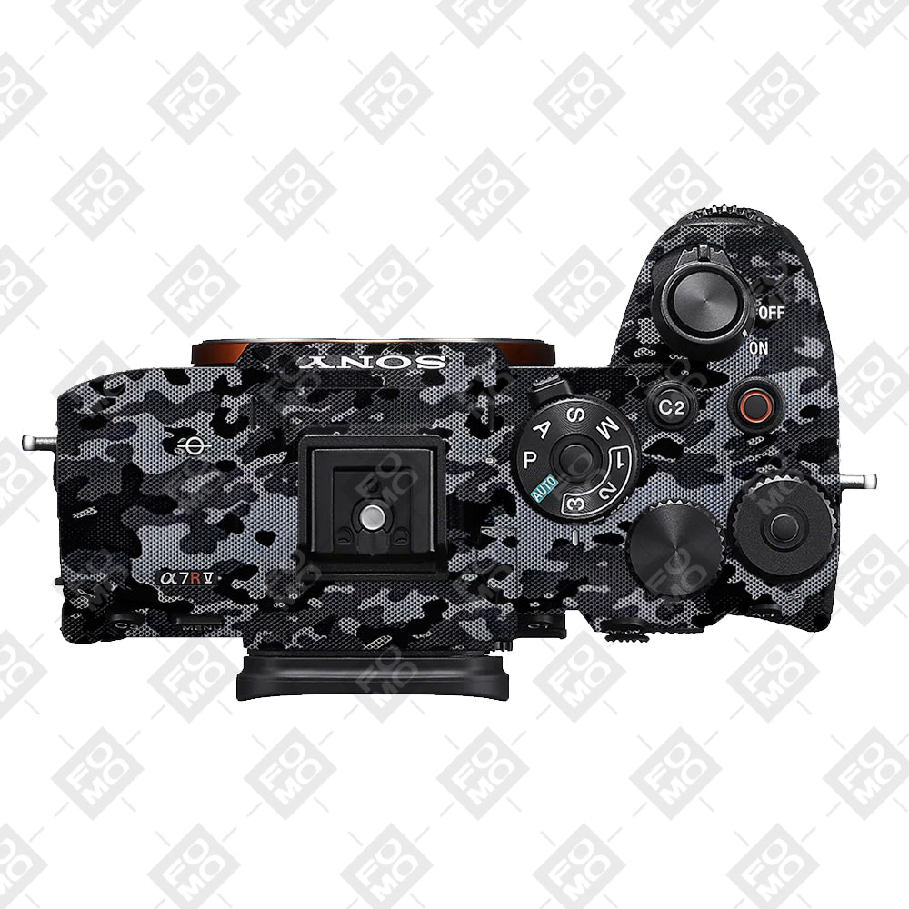 Stealth Grey Camo Sony A7RV Camera Skins