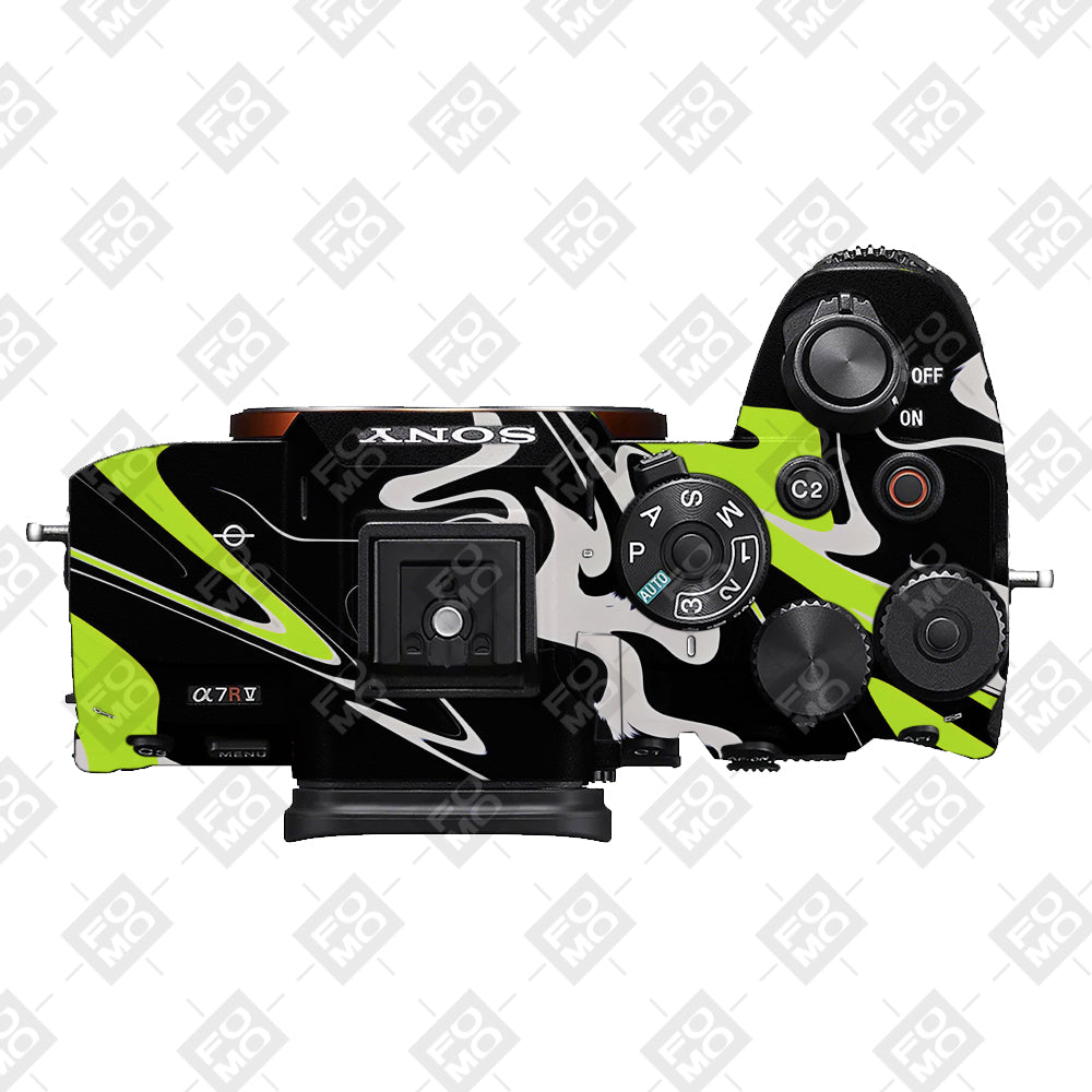 Neon Green and Black Pattern Sony A7RV Camera Skins