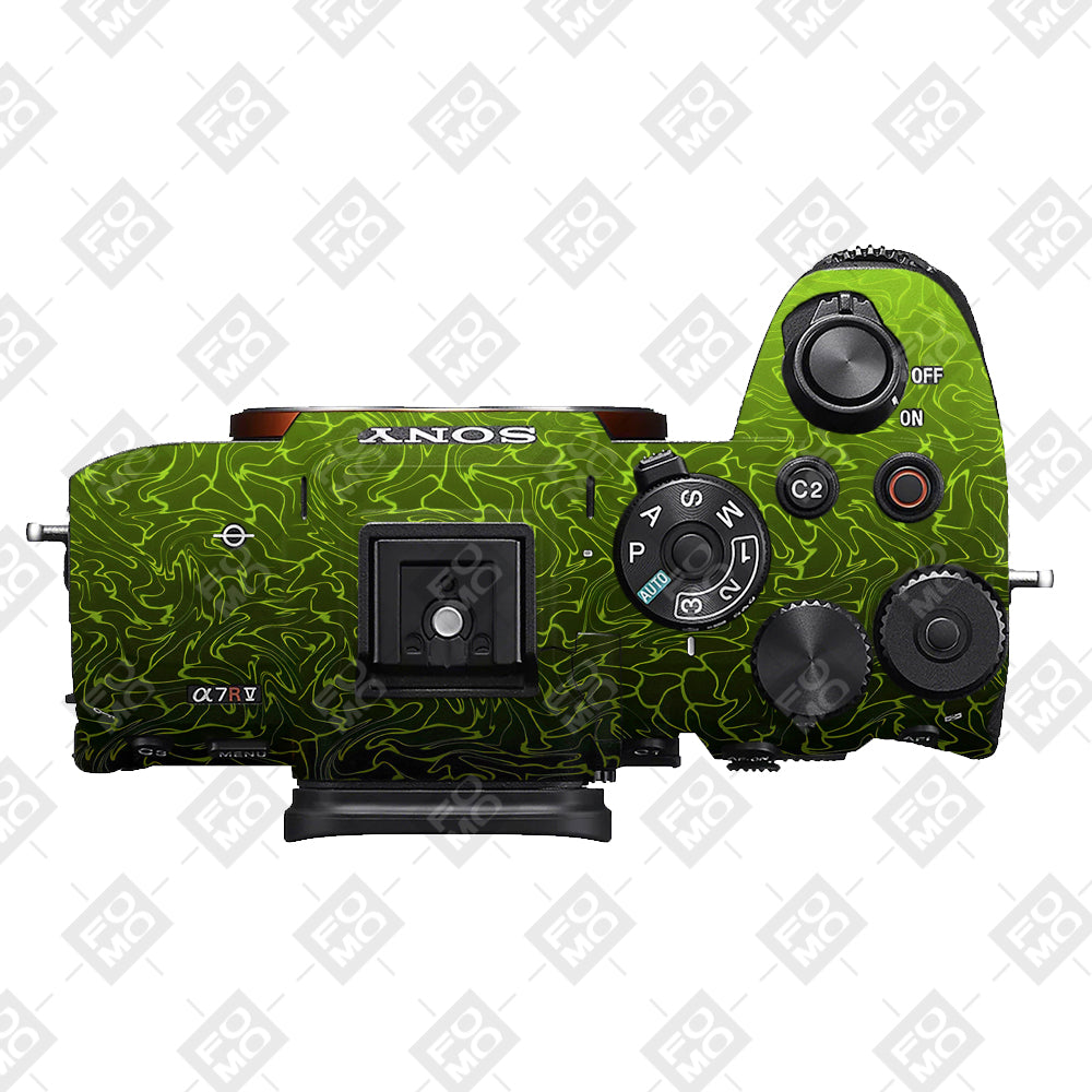 Lime Yellow to Black Gradient Sony A7RV Camera Skins