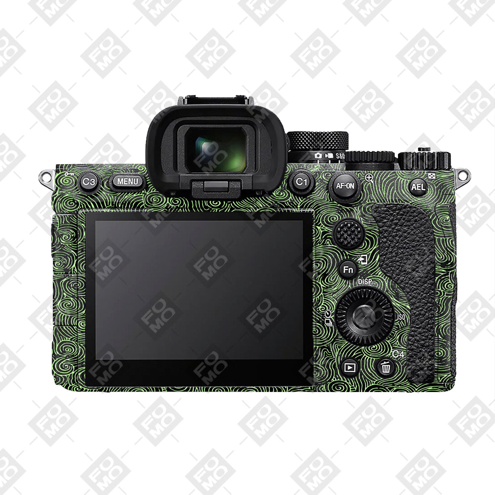 Green Spirals Sony A7RV Camera Skins