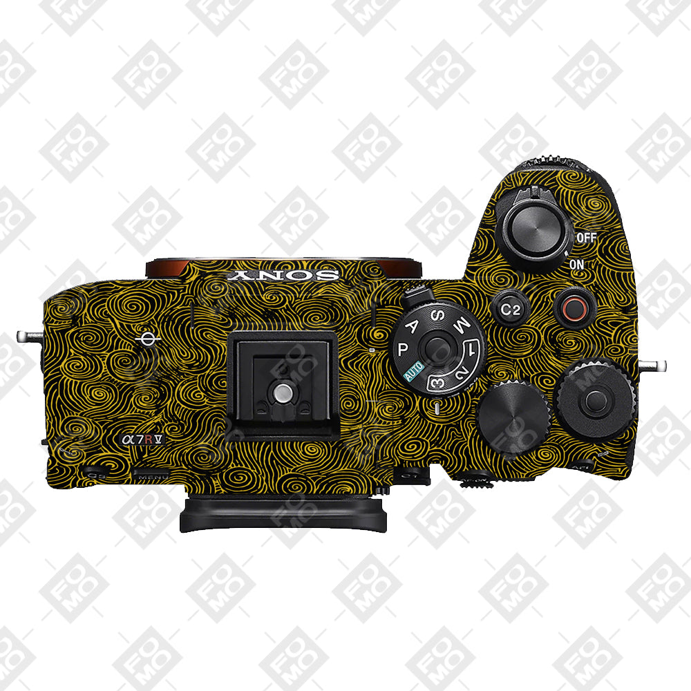 Yellow Spirals Sony A7RV Camera Skins