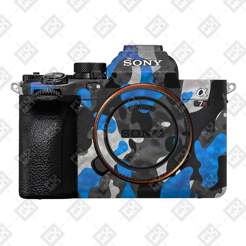 Blue Grey Camo Sony A7RV Camera Skins