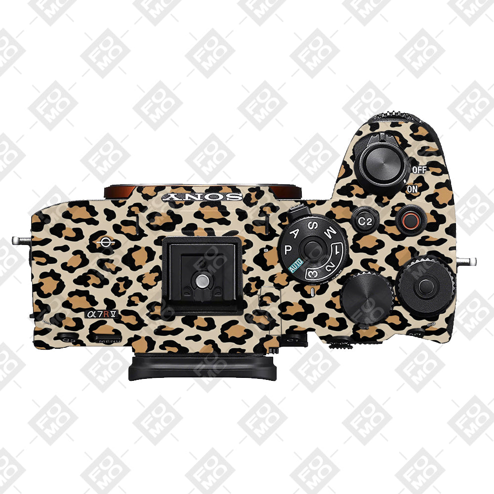 Sandy Leopard Spots Sony A7RV Camera Skins
