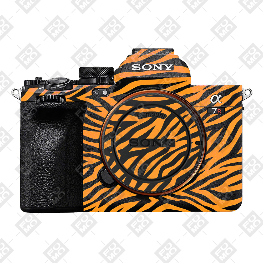 Zebra Gold Pattern Sony A7RV Camera Skins