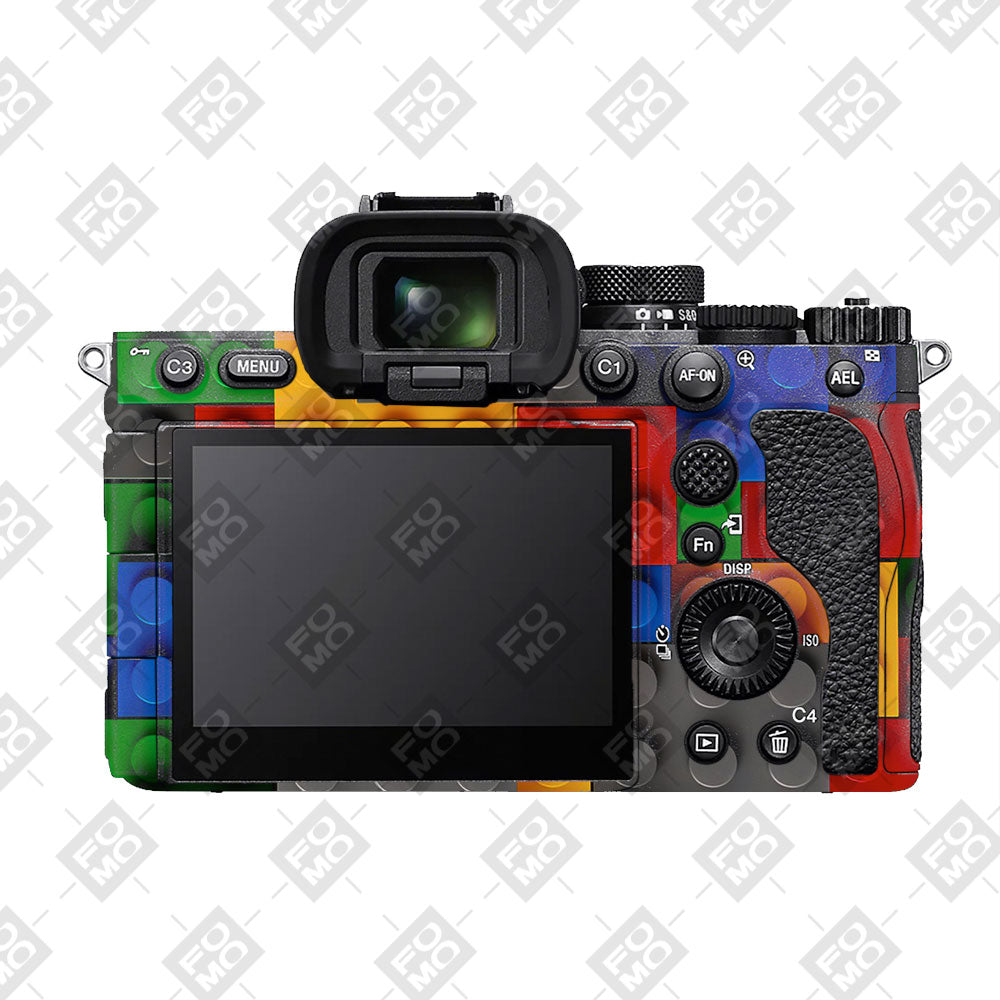 Colorful LEGO Brick Wall Pattern Sony A7RV Camera Skin