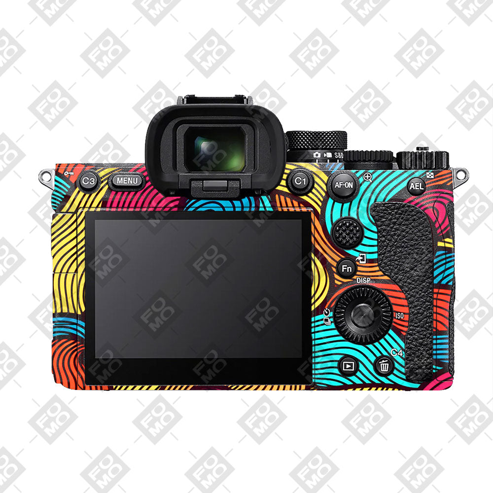 Retro Colorful Doodle Art Pattern Sony A7RV Camera Skin