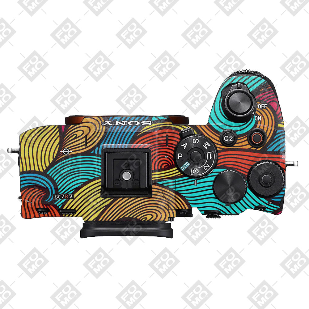 Retro Colorful Doodle Art Pattern Sony A7RV Camera Skin