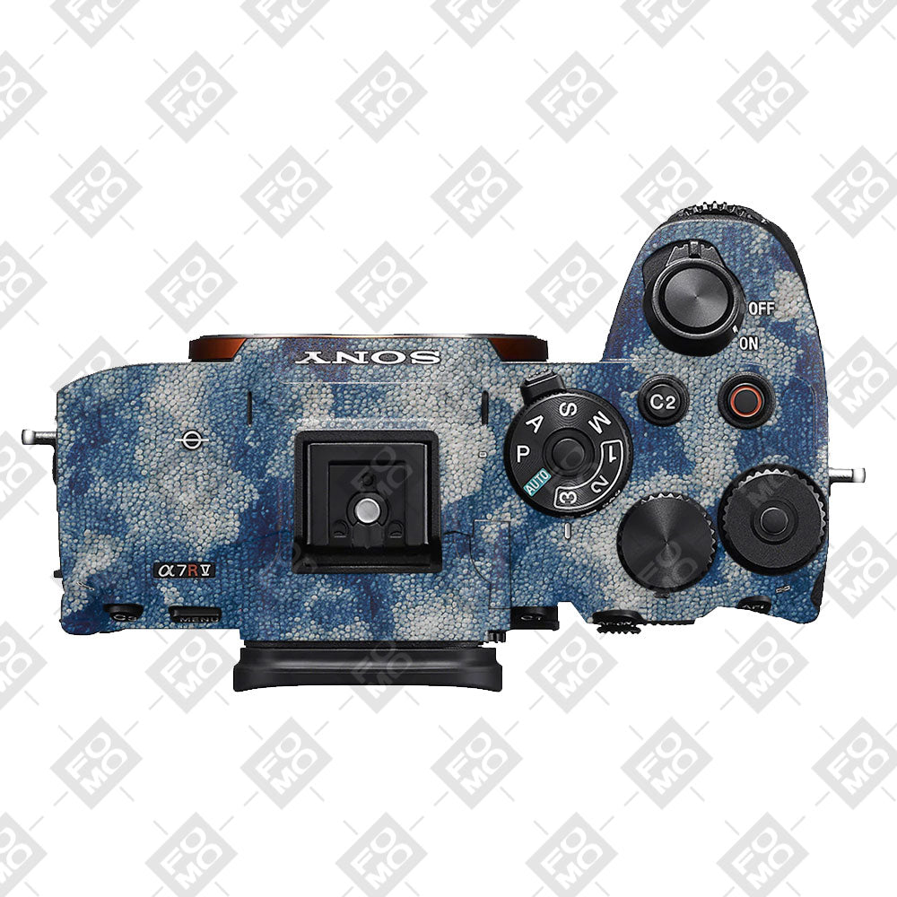 Blue Watercolor Fabric Sony A7RV Camera Skin