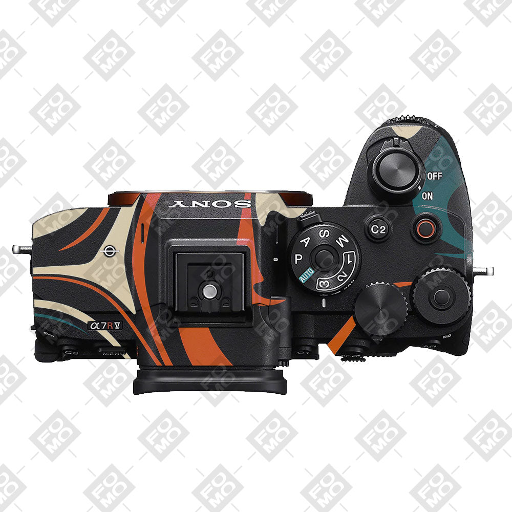 Mid-Century Abstract Swirl Sony A7RV Camera Skin