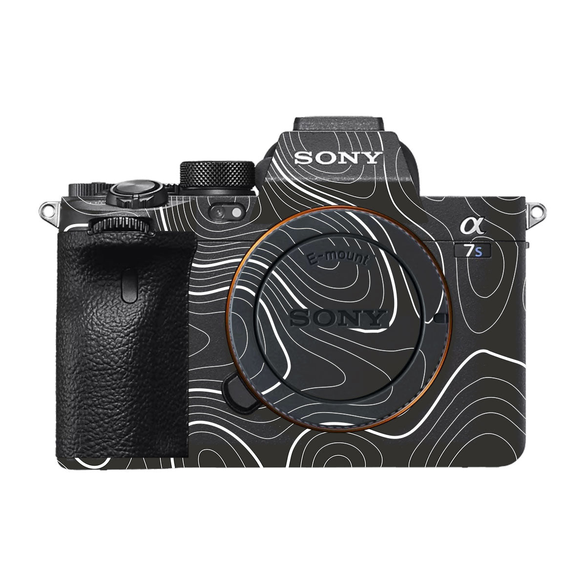 Grayscale Topographic Lines Sony A7S III Camera Skin
