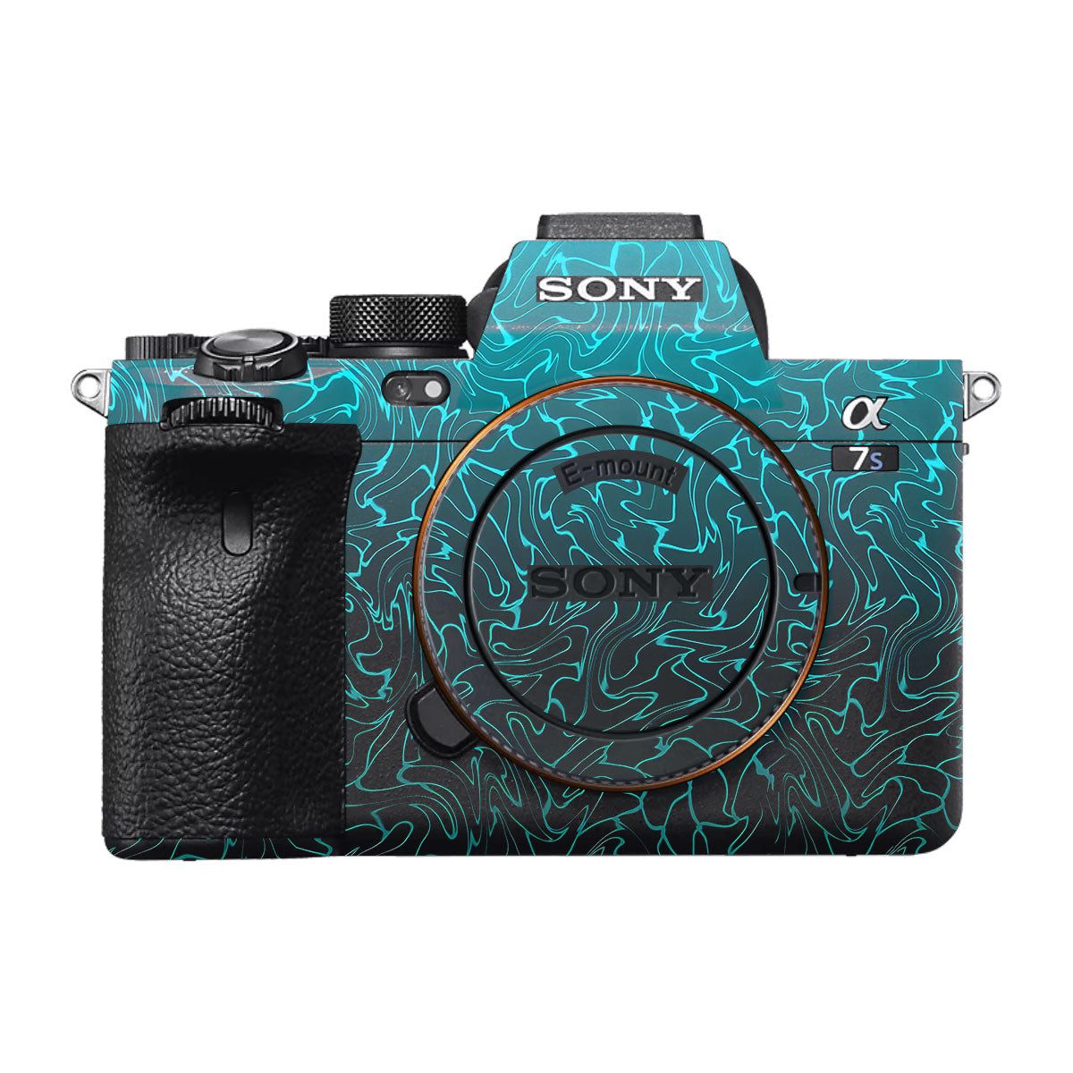 Cyan Blue to Black Gradient Sony A7S III Camera Skin