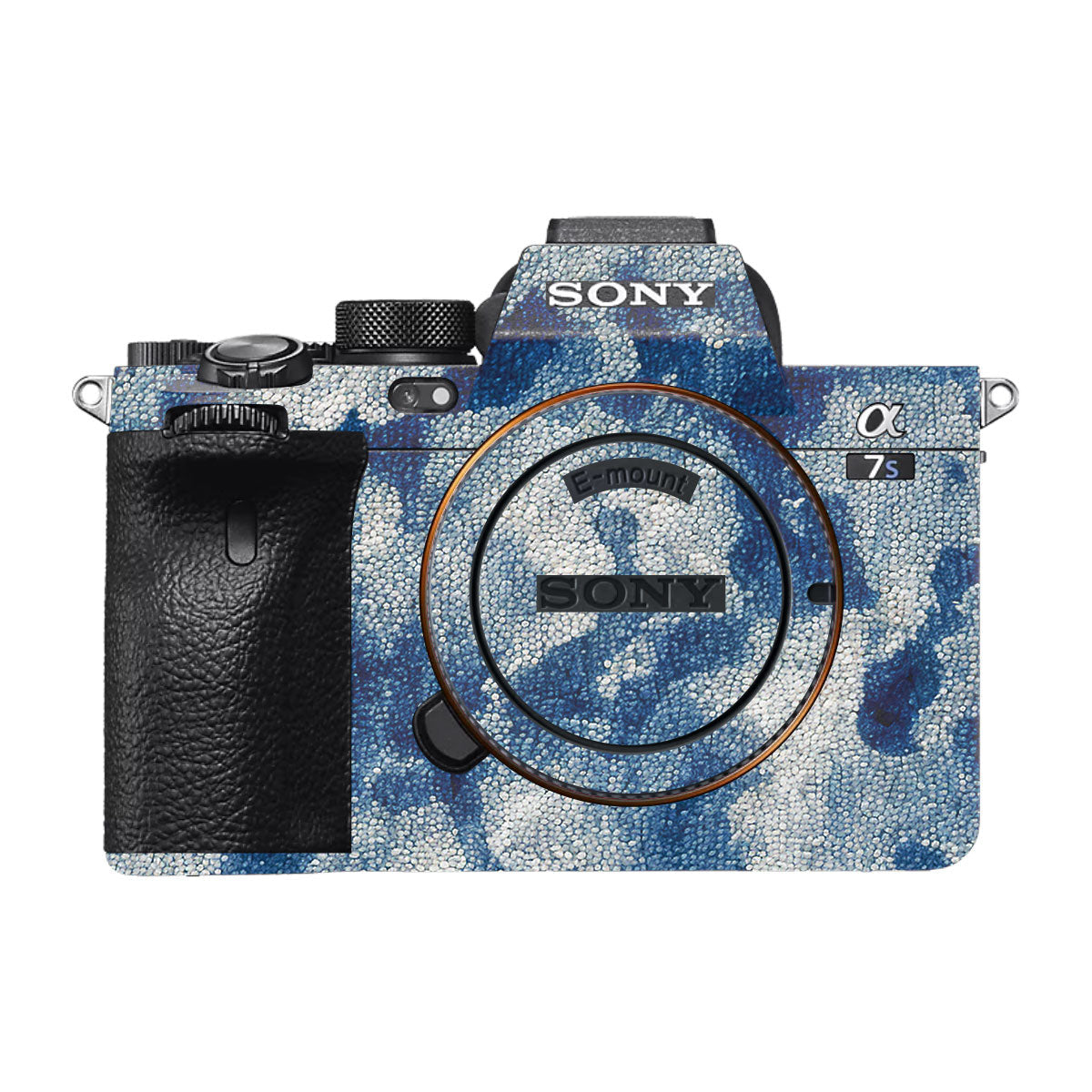Blue Watercolor Fabric Sony A7S III Camera Skin