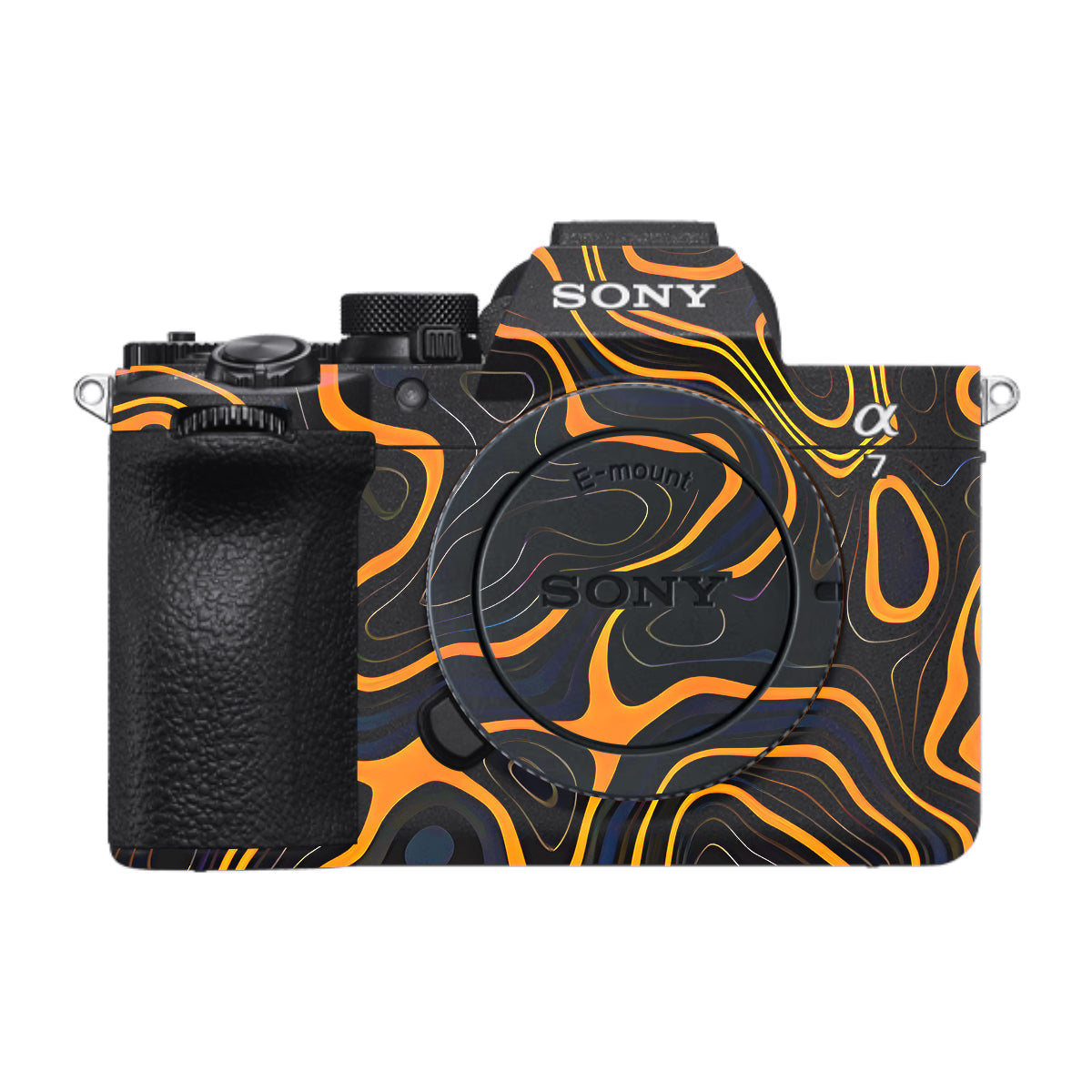 Amber Topographic Waves Sony A7 V Camera Skin