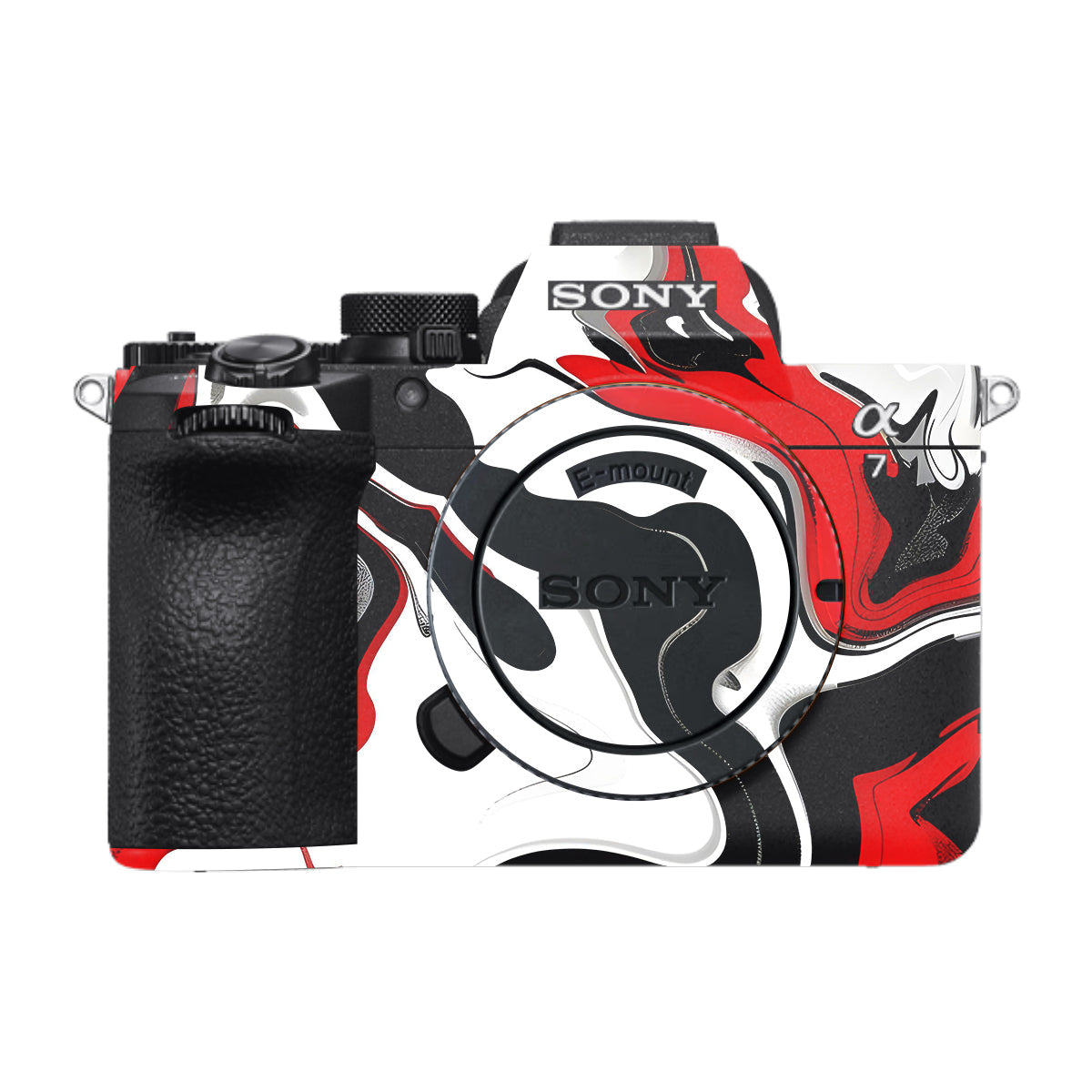 Scarlet and White Motion Sony A7 V Camera Skin