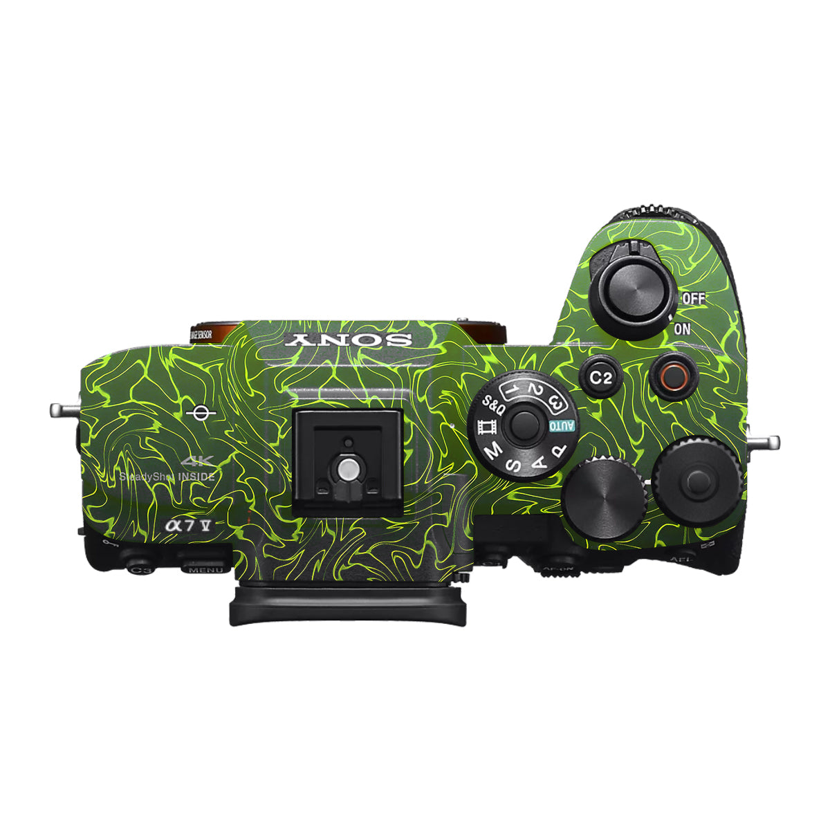 Lime Yellow to Black Gradient Sony A7 V Camera Skin