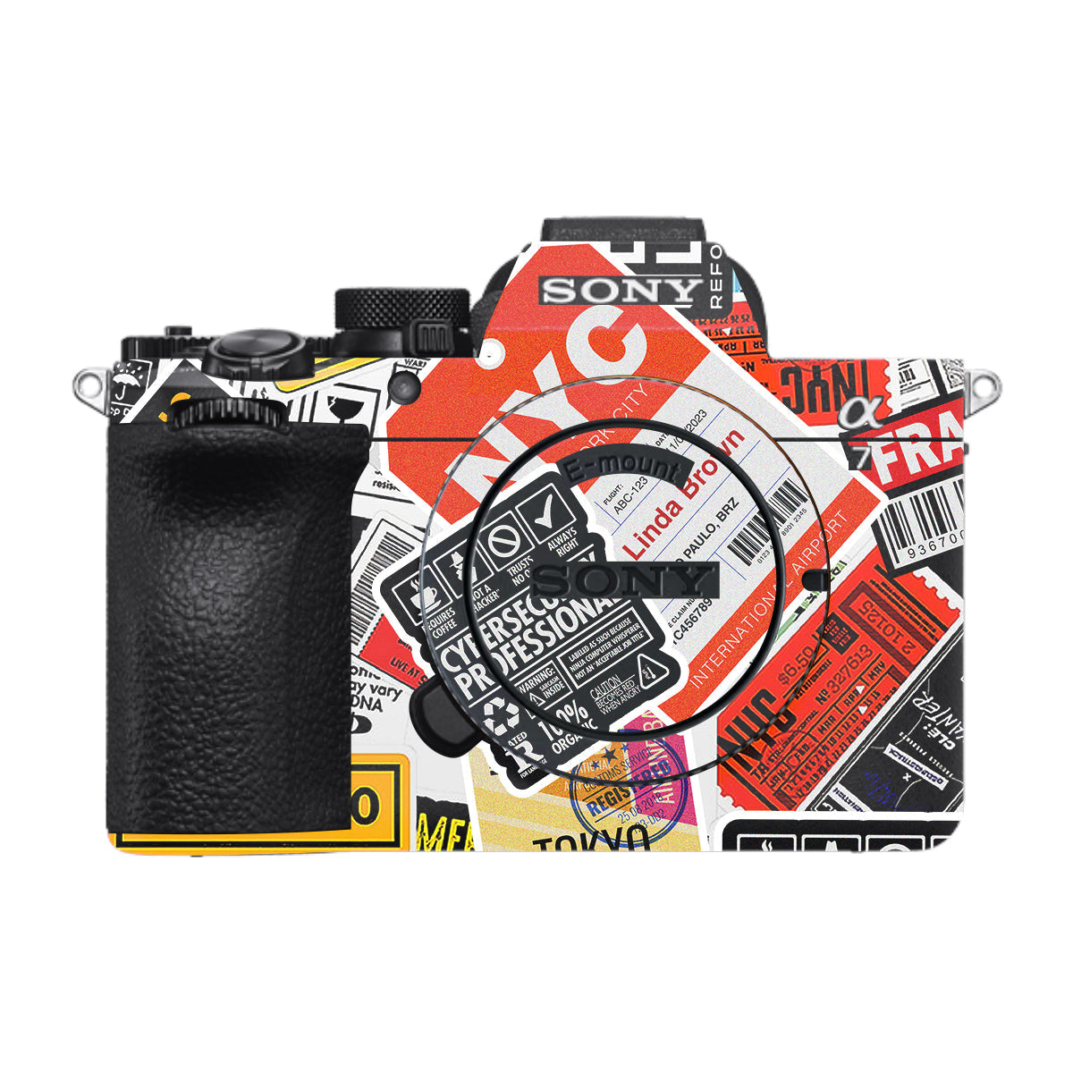 Tech Aesthetic Sticker Collage Sony A7 V Camera Skin