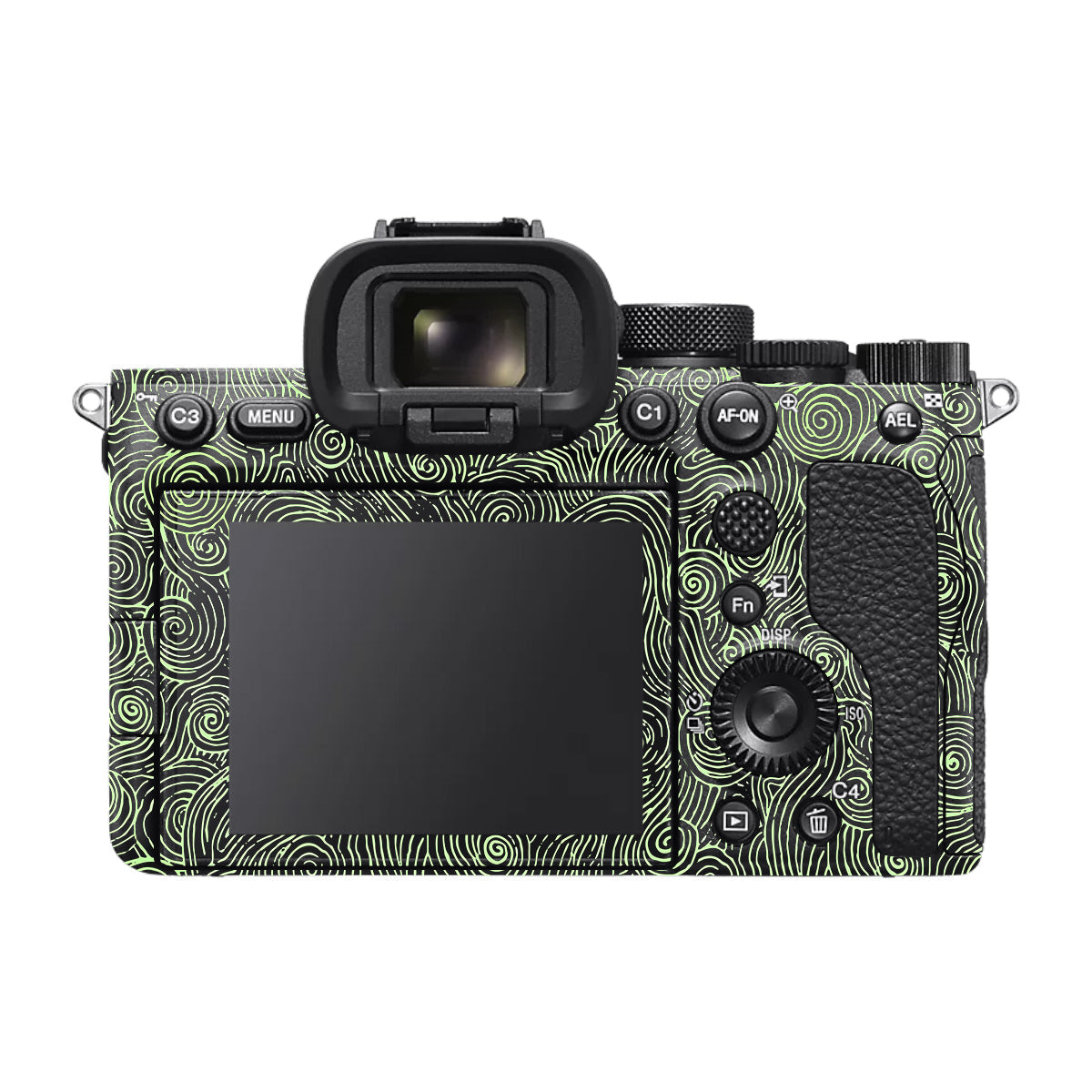 Green Spirals Sony A7 V Camera Skin