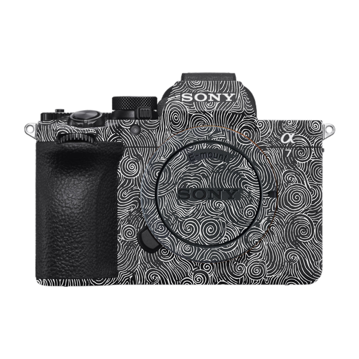 White Spirals Sony A7 V Camera Skin