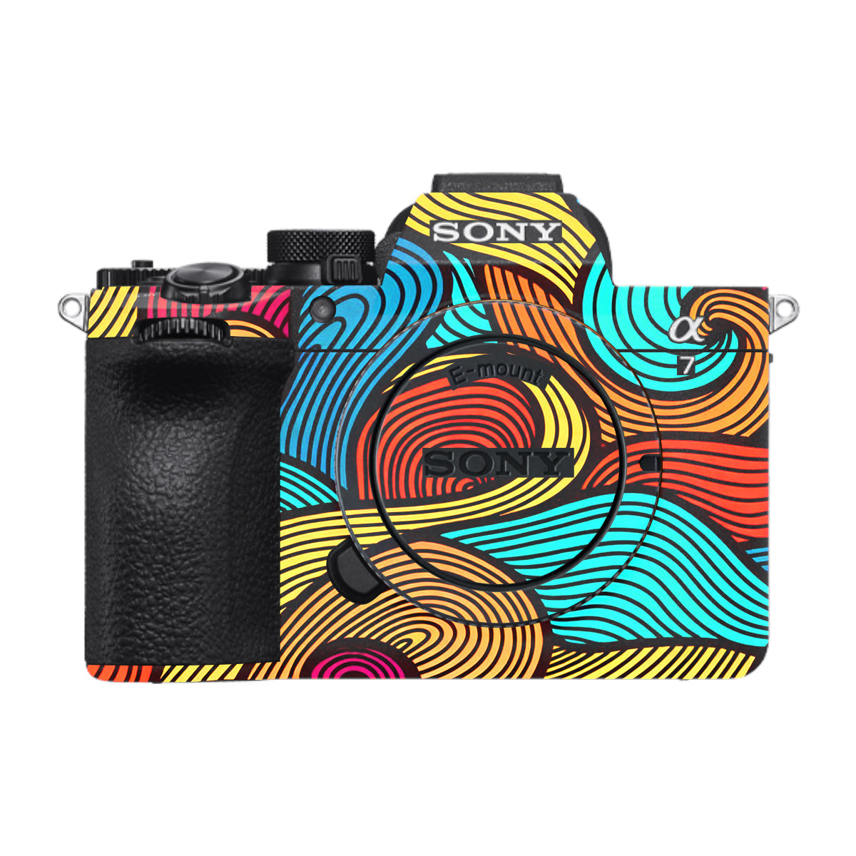 Retro Colorful Doodle Art Pattern Sony A7 V Camera Skin