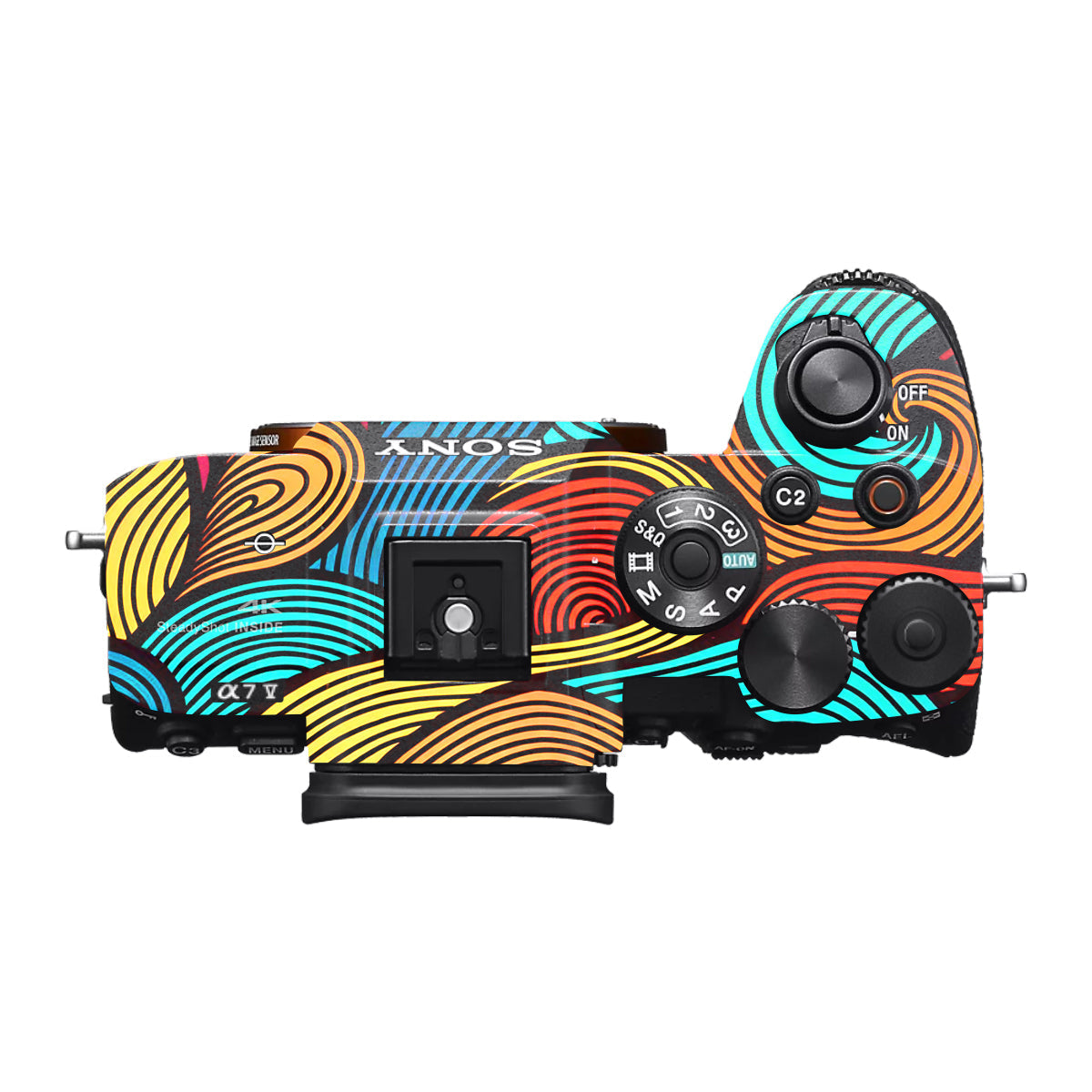 Retro Colorful Doodle Art Pattern Sony A7 V Camera Skin