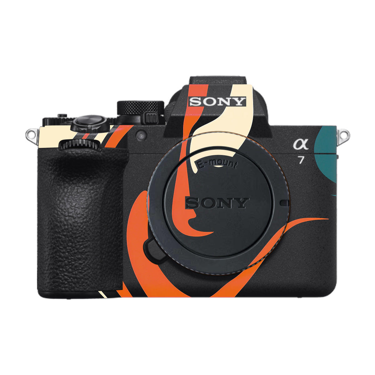 Mid-Century Abstract Swirl Sony A7 V Camera Skin