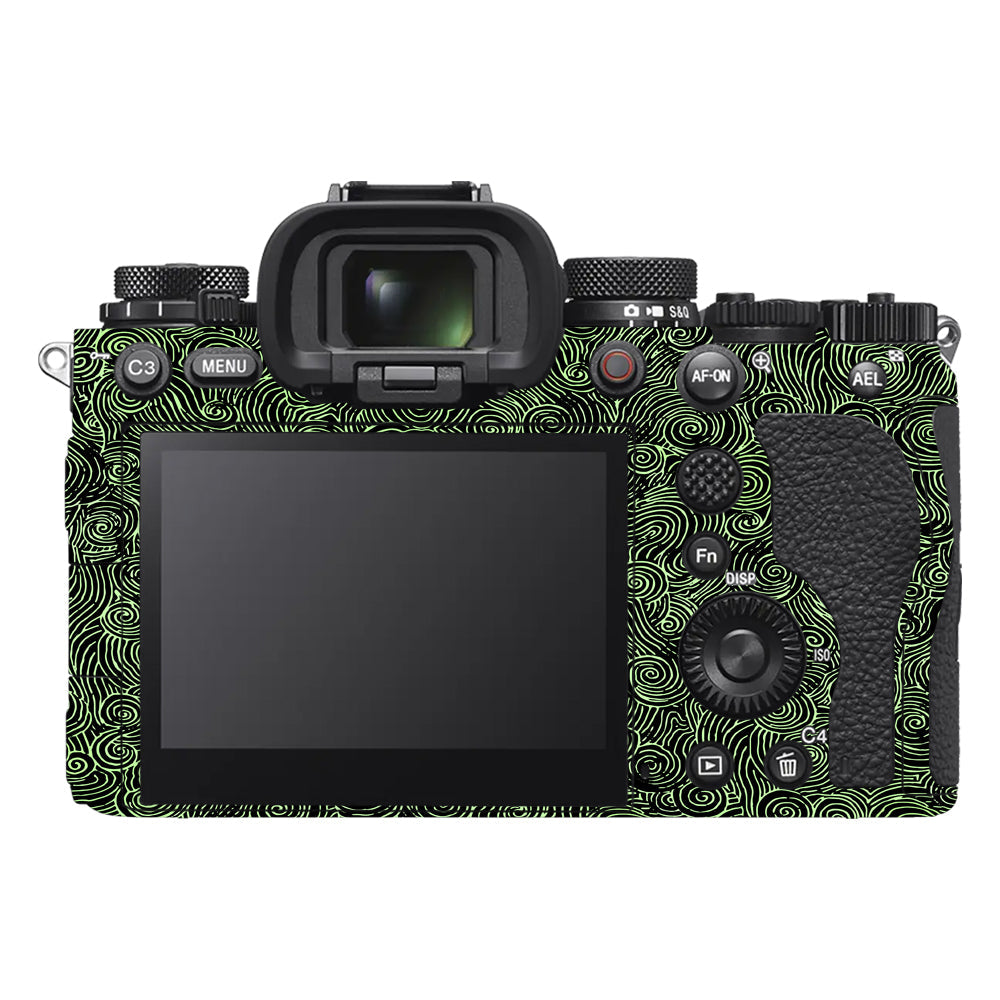 Green Spirals Sony A9III Camera Skins